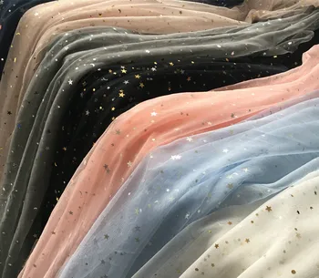 100*145 cm Fantasia de Estrela de Fios de Tecidos DIY Roupas para BJD Blyth Barbi Bonecas Bolha Vestido de DIY de Costura, Materiais Acessórios