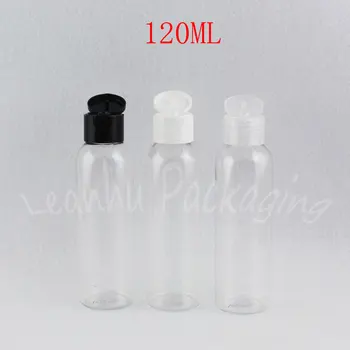 120ML Transparente Rodada do Ombro Garrafa de Plástico , 120CC Maquiagem Sub-engarrafamento , Shampoo, Loção Embalagem Frasco ( 50 PC/Lote )