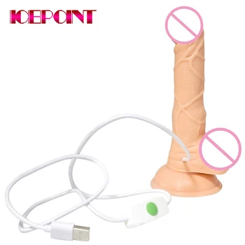 20*3.7 cm 11 Frequência de Vibração Realista Pênis de Carregamento USB Vibrador, Com ventosa Erótica Para mulheres Mastrubator Adultos Brinquedos