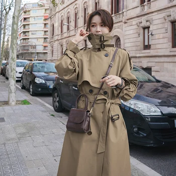 2020 Novo Blusão de Mulheres de metade do comprimento de Casaco Versão coreana Primavera, Outono High-end Temperamento Popular Atmosférica Jaqueta Mulheres