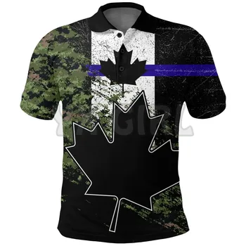 2022 camisetas de Verão as mulheres para os homens Canadá Fina Linha Azul Bandeira impressos em 3D de manga Curta t-shirts, Tops camisas