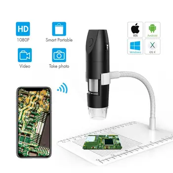 2MP WiFi Microscópio Digital 50X 1000X Lupa 1080P HD 2.0 MP 8 LED com Suporte para Android, iOS, PC