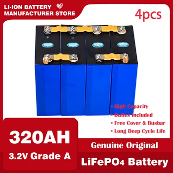3.2 V Lifepo4 Bateria Solar 300Ah 310Ah 320Ah Recarregável de Lítio de Fosfato de Ferro de Célula para 12V 24V 48V Barco Carrinho de Golfe RV Empilhadeira