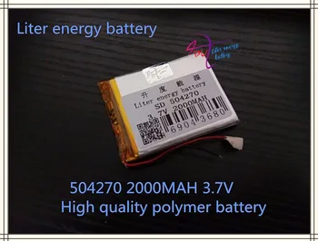 3.7 V bateria de polímero de lítio de 2000 mah interfone 504270 de veículos por GPS viajar gravador de dados