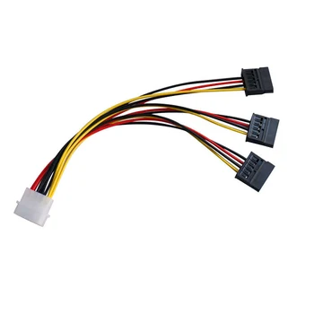 4 pin IDE Molex para 3 Serial ATA de Alimentação SATA Divisor de Cabo de Extensão Conectores