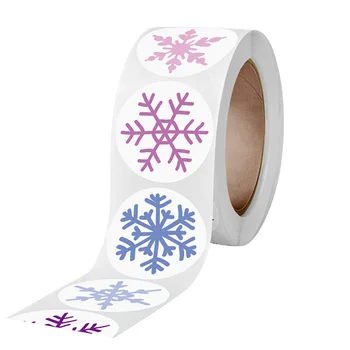 500PCS/Rolo de 25mm de Natal Adesivos Padrão de floco de Neve DIY Decorativo Presente Etiquetas Etiqueta de Fornecedores