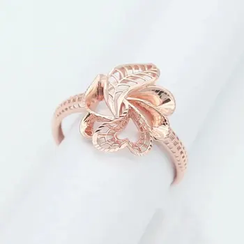 585 roxo novas do ouro 14K ouro rosa anéis de casamento para casais Irregulares Design Arte folhagem de Jóias de Luxo Participa de Coquetel