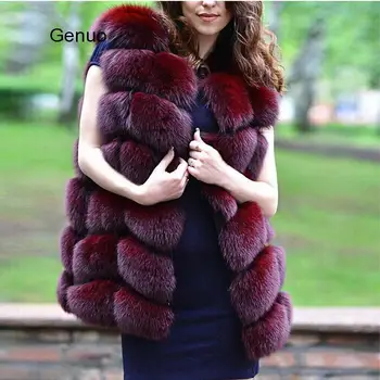 70Cm Longo Fox Fur Vest para Mulheres de Couro Falso Peles, Casacos de Inverno Feminino Casaco de Pele de Raposa de Luxo, Roupas de Inverno, Sobretudo Femme