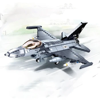 A II Guerra mundial 2 da Força Aérea Militar de Armas F-16C Falcão de Caça Blocos de Construção do Kit de Tijolos WW2 Clássico Modelo de Brinquedos Para o Filho Dom