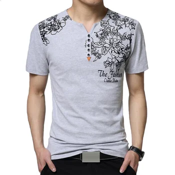 A impressão 5XL T-Shirt T-Shirt dos Homens de Moda de Verão de Manga Curta Camiseta camiseta masculina Homem de Algodão Respirável Slim Fit T-Shirt