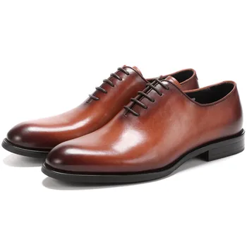 A Qualidade Do Preto / Marrom Negócio De Sapatos De Mens Sapatos De Couro Genuíno Sapatos Sociais Sapatos Sociais Masculinos