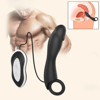Anal, Vibrador de Silicone Massageador de Próstata sexo Anal brinquedos Para as Mulheres de Vibração do Plug Anal Esferas de 7 de Modo Plug anal Brinquedos do Sexo Para Homens