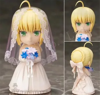 Anime Fate/Stay Night Saber 10º Aniversário de Casamento Vestido Q a Versão Completa do Modelo Figura de Brinquedo