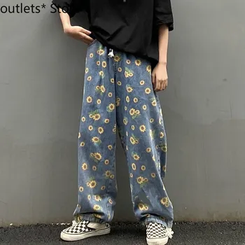 Asiática Tradicional Quimono de Calças Soltas Senhoras Homens Harajuku Streetwear Estilo Japonês Impressão Moda Retro Longo de Perna Larga Calças