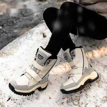 Botas femininas 2021 de Moda de Alta Qualidade Meados de Bezerro Quente Inverno Botas de Neve de Mulheres Confortável ao ar livre antiderrapante sapatos de inverno