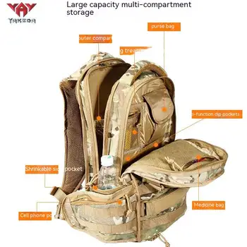 Camo mochila de campismo montanhismo mochila de esportes ao ar livre exército fã de cs táticas de ataque mochila