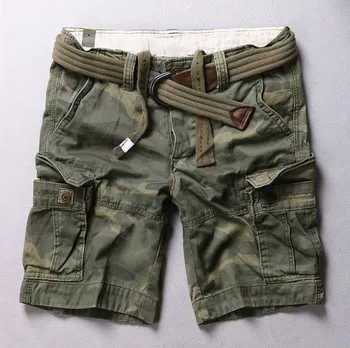 Camuflagem Shorts Ocasionais de Verão dos Homens de Moda masculina de Comprimento de Joelho Folgado de Carga a Curto Calças Ocasionais de Mens Shorts Masculino Fundos de