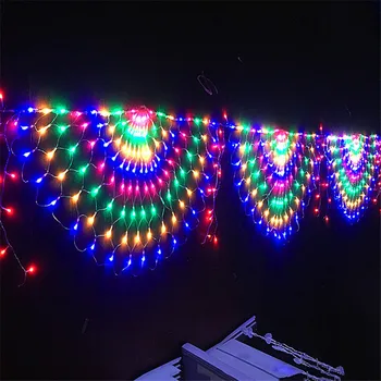 Casamento ao ar livre da Janela de Fadas Garland UE/EUA/reino UNIDO Plug 3M 3 Pavão rede de Malha LED Luzes de corda Para Christma Festa de Ano Novo Decoração