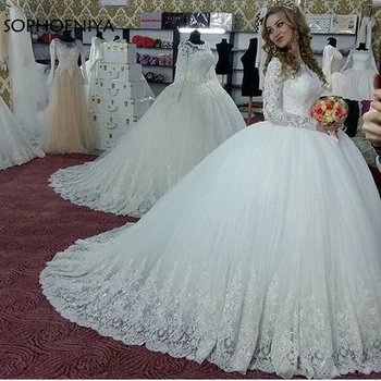 Chegada nova Sheer Mangas compridas Vestido de baile Vestidos de Noiva 2023 Vestido de noiva Vestidos de Casamento gelinlik vestido de noiva