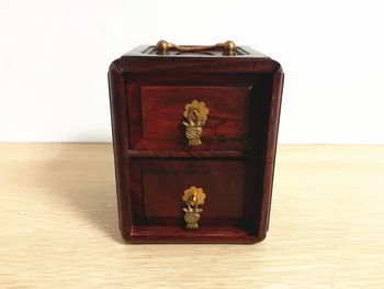 Clássico de mogno, madeira vermelha caixa de madeira da jóia da caixa da gaveta de madeira, caixa de jóias direto da fábrica Tihe