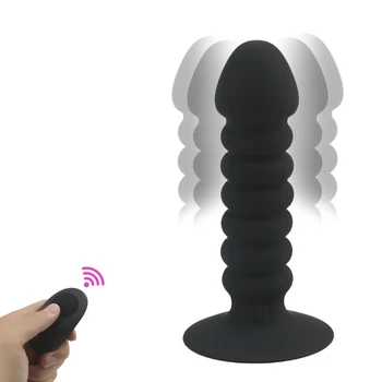 Controle remoto Plug Anal Esferas Butt Plug Macho de próstata Massageador Vibrador Brinquedos Sexuais Para os Homens ventosa Vibrador Vibrador Para Mulheres