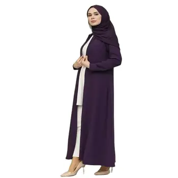 Desgaste das mulheres Muçulmanas Vestido Longo Abaya Solta Nidha de Manga Longa de Cor Sólida Dubai turco Modble Abaya Islâmica Vestido Elegante Caftan