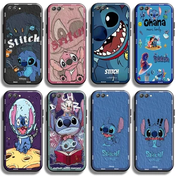 Disney Bonito Stitch Tem Uma Falha Para o Huawei Honor V20 V10 V9 Caso de Telefone Preto Macio TPU Coque Líquido de Silício Shell Casos Funda