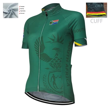 Do SUL AFR[CA Senhoras Retro Fábrica Global Road Team Clássico de Corrida de Ciclismo Jersey Poliéster Respirável Personalizável Verde
