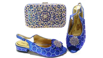 Doershow de Chegada dos Africanos Sapatos de Casamento e Conjunto de Saco azul italiana, Sapatos Combinando com Sacos de as Mulheres Nigerianas festa! HGT1-13