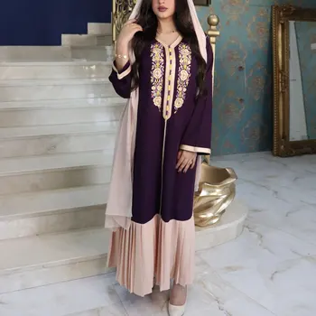 Elegante Dubai Luxo De Festa Maxi Vestidos Para Mulheres De Manga Longa Marroquino Kaftan Bordado Vestido De Noite Muçulmano Roupas