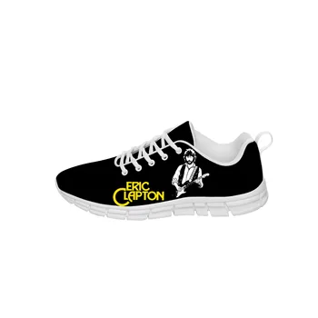 Eric Clapton Tênis Mens Womens Adolescente Casual Pano de Sapatos de Lona de Tênis de Impressão 3D Respirável Leve Sapato Branco