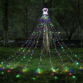 Exterior Decorações de Natal Cachoeira Luzes Led 350 LED 8 Modos de Luzes da Árvore de Dom Pátio Luzes de Decoração de Árvore de Casamento Quintal Varanda