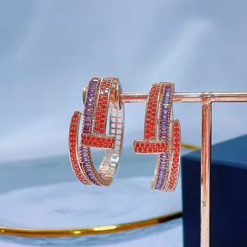 EYER Luxo Especial Cúbicos de Zircônia Brincos para mulheres Geométrica em Forma de jóias de Moda para os Encantos das Mulheres a Festa de Casamento de Dom 2021