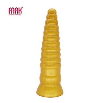FAAK Grande dourados anal esferas de silicone brinquedos sexuais para as mulheres otário feminino masturbar plug anal produtos eróticos vibrador sex shop