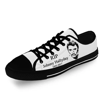 Francês Estrela Johnny Hallyday Alta Superior Tênis Mens Womens Adolescente Casuais Sapatos de Lona de Tênis de Impressão 3D sapato Leve