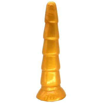 FRKO de Ouro do Silicone da Cor Plug Anal Com ventosa Brinquedos Sexuais Para o Casal 27cm Longo Masturbação Vaginal Saúde Brinquedo Adulto