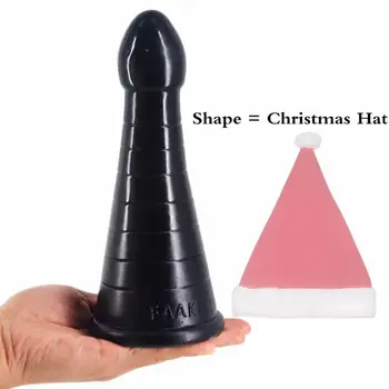 Grande plug anal chapéu de Natal de grande vibrador plug anal anal brinquedos massagem adulto do sexo de produtos pênis flertar masturbar sex shop S1800