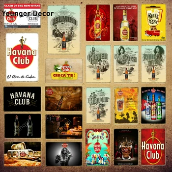 Havana Club Mojito Cerveja Metal Poster Vintage Estanho Sinais Arte De Parede Pintura Placa Para O Bar Pub Café De Decoração Retro Placa De Adesivo