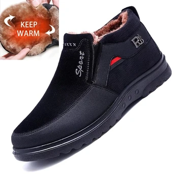 Homens Sapatos 2021 Nova Mantenha Quente Inverno Botas de Deslizamento Confortável de Pele de veludo Tornozelo Botas Homens Botas Exterior Tênis Zapatos De Hombre