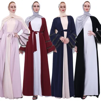 Luxo Muçulmano Abaya Mulheres Malásia, Dubai, Turquia Hijab Vestido Casaquinho De Kaftan Caftan Quimono Eid Ramadã Islâmico Veste Roupas