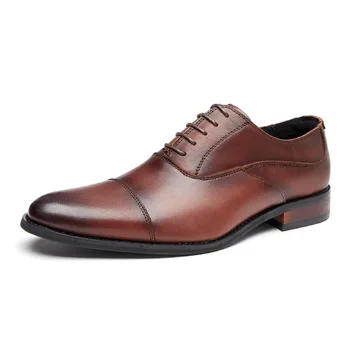 Madeira Exclusivo de Homens de Negócios vestido de Oxford de Couro Genuíno Sapatos de Pontas de Homens sapatos sociais Plus Size Preto Sapatos de Homem