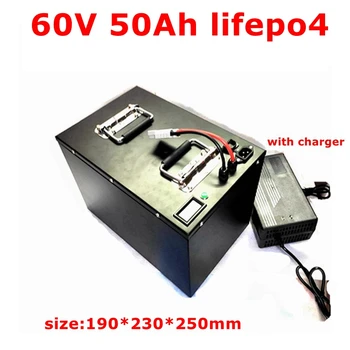 MLG 60V 50AH bateria lifepo4 BMS 80A 3000w 4800W de lítio de bateria para scooter Inversor EV bicicleta Triciclo caravana + 10A carregador