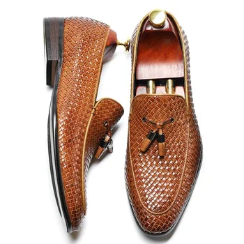 Moda Sapatos De Borla Tecer Sapatos De Homens Primavera-Verão Da Couro Genuíno Business Casual Sapatos De Escritório De Alta Qualidade Sapatos De Trabalho 38-44