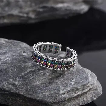 Moda Y2K Metal Gelado Fora Strass Anéis Completo Embutimento Zircão de Noivado Anel de Casamento para as Mulheres Jóia do Partido Presentes