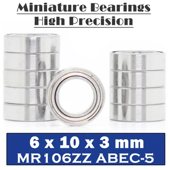 MR106ZZ Rolamentos ABEC-5 ( 10 PCS ) 6*10*3 mm em Miniatura MR106Z Rolamentos de Esferas MR106 ZZ L1060ZZ