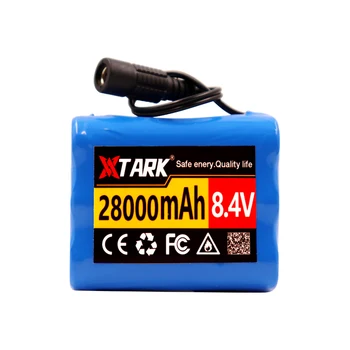 Novo 8,4 V 28000mAh 18650 Li-ion bateria 7.4 v 28Ah Li-ion bateria recarregável para bicicleta luzes ou faróis
