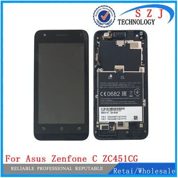 Novo Para Asus Zenfone C ZC451CG Vidro da Tela de Toque Digitador Display LCD de Montagem + Moldura Frete Grátis