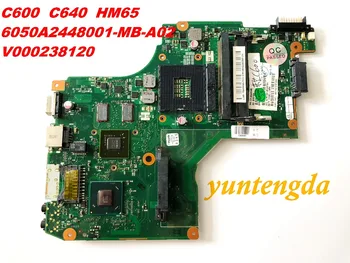 Original TOSHIBA C600 C640 HM65 laptop placa-mãe 6050A2448001-MB-A02 V000238120 testado boa frete grátis conectores
