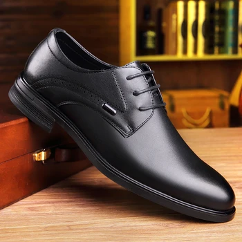 Oxford Marrom Preto Vestir Sapatos Para Homens Designer Italiano De Couro Genuíno Formal Senhores De Casamento Negócio De Calçados Casuais Flats