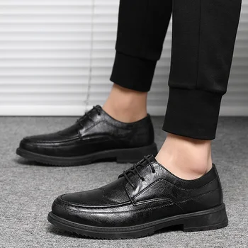 PUPUDA Clássico Casual Sapatos de Couro Homens Confortável Sapatos de Homens Sapatos 2021 Novo e Leve Rendas Até Sapatos